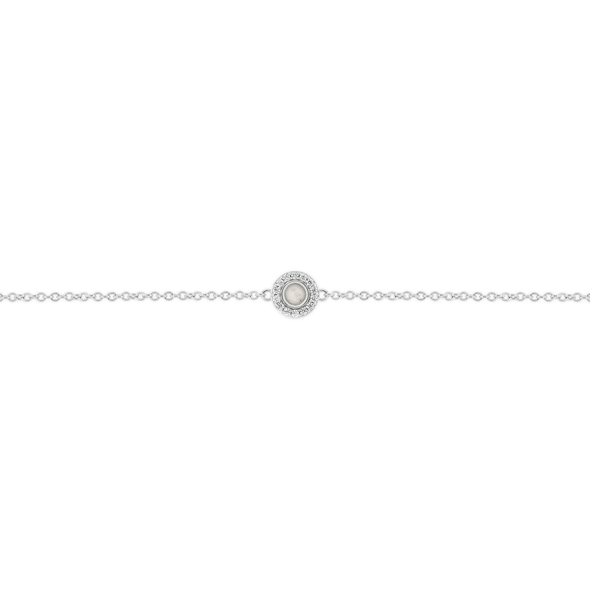 Juul as-armband in 925 zilver met parelmoer askleur