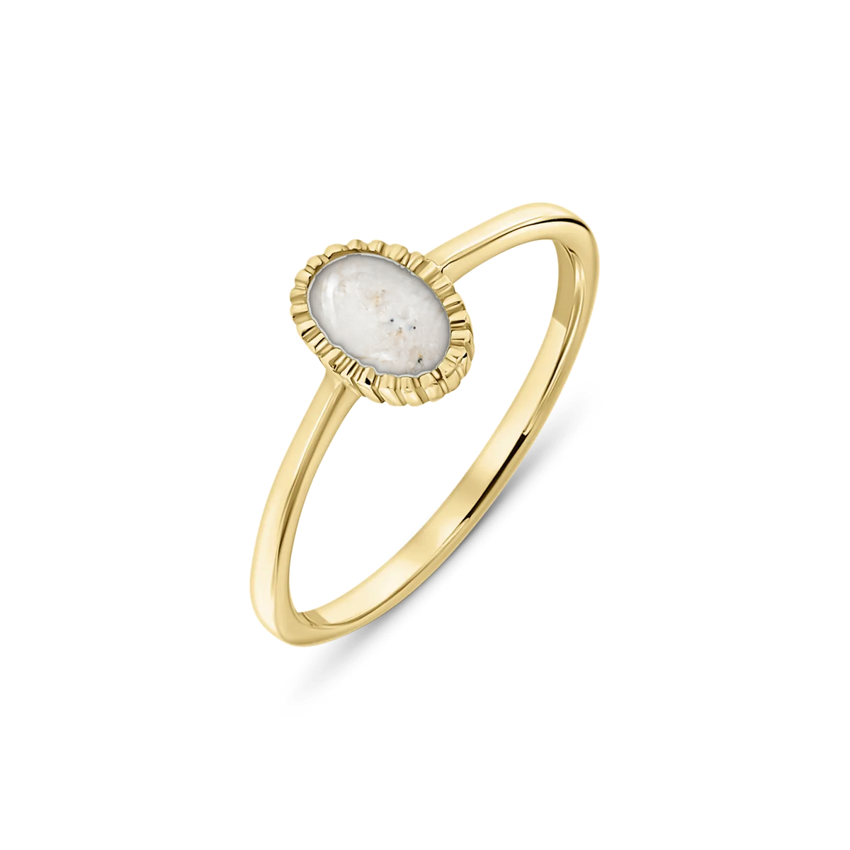 Lauren as-ring in massief geel goud met parelmoer askleur