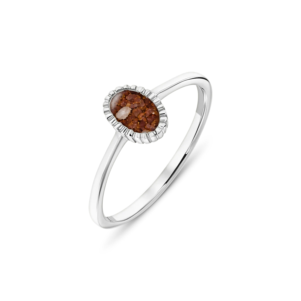 Lauren as-ring in 925 zilver met koperbruin askleur