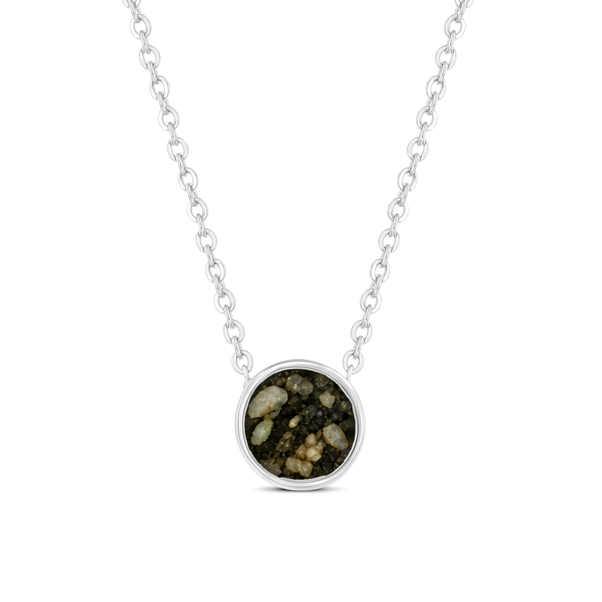 Lis as-ketting in 925 zilver met antraciet askleur