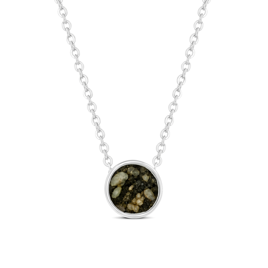 Lis as-ketting in 925 zilver met antraciet askleur