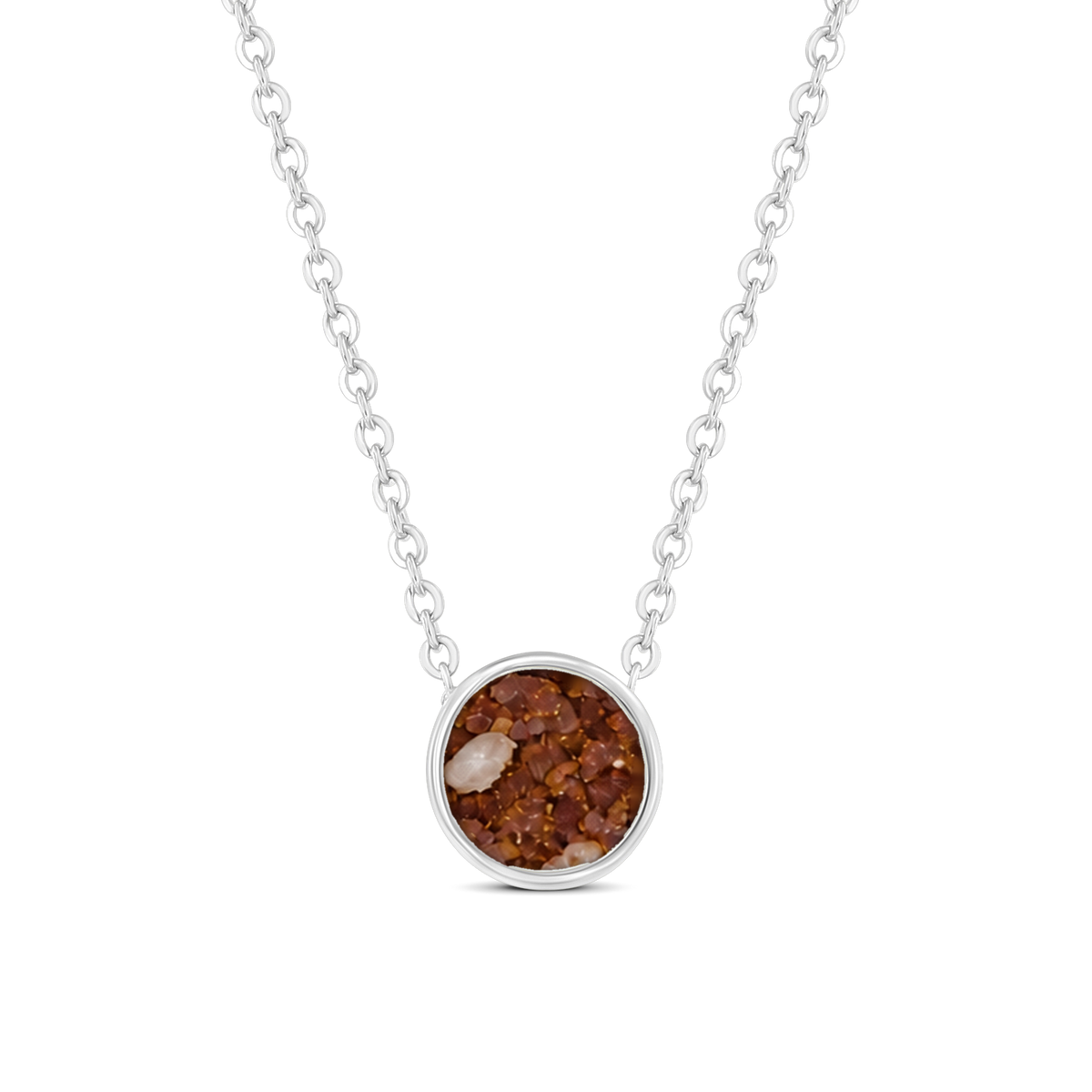 Lis as-ketting in 925 zilver met koperbruin askleur