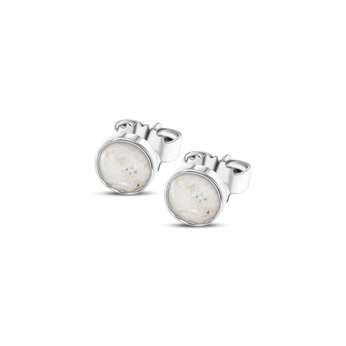 Lis as-oorstekers in 925 zilver met parelmoer askleur