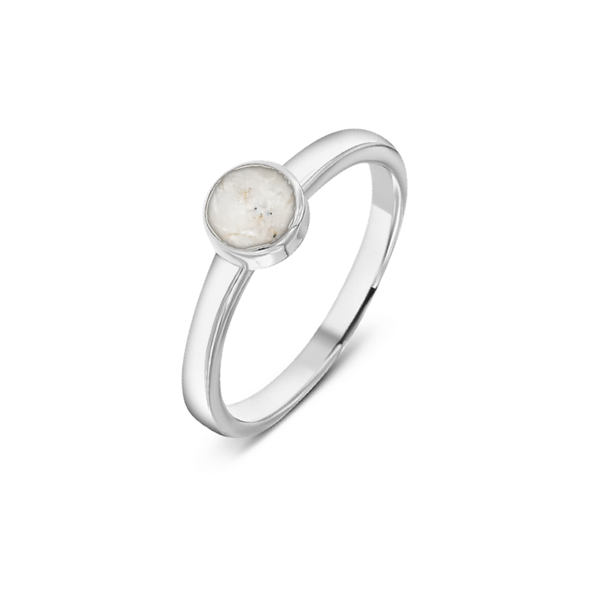 Lis as-ring in 925 zilver met parelmoer askleur