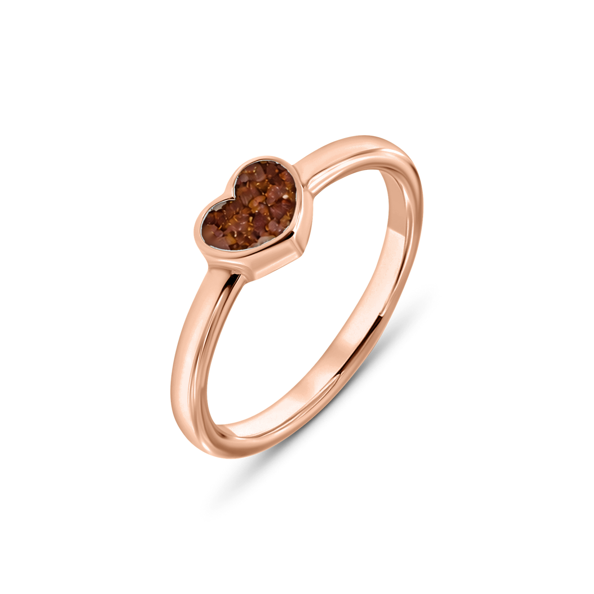 Lisa as-ring in massief rosé goud met koperbruin askleur