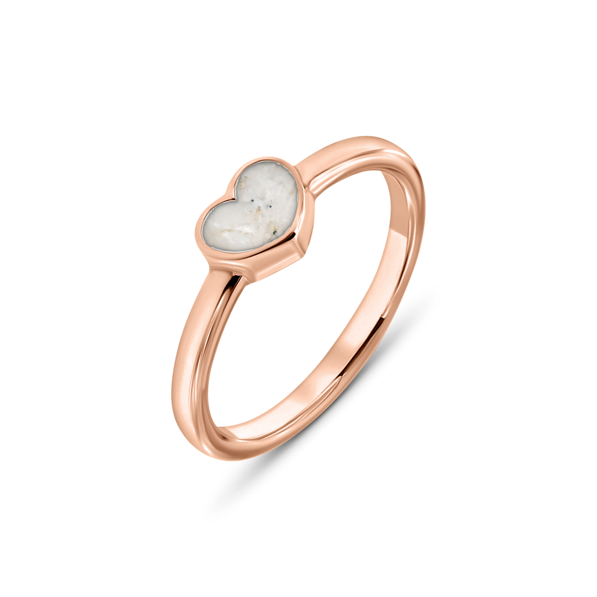 Lisa as-ring in massief rosé goud met parelmoer askleur