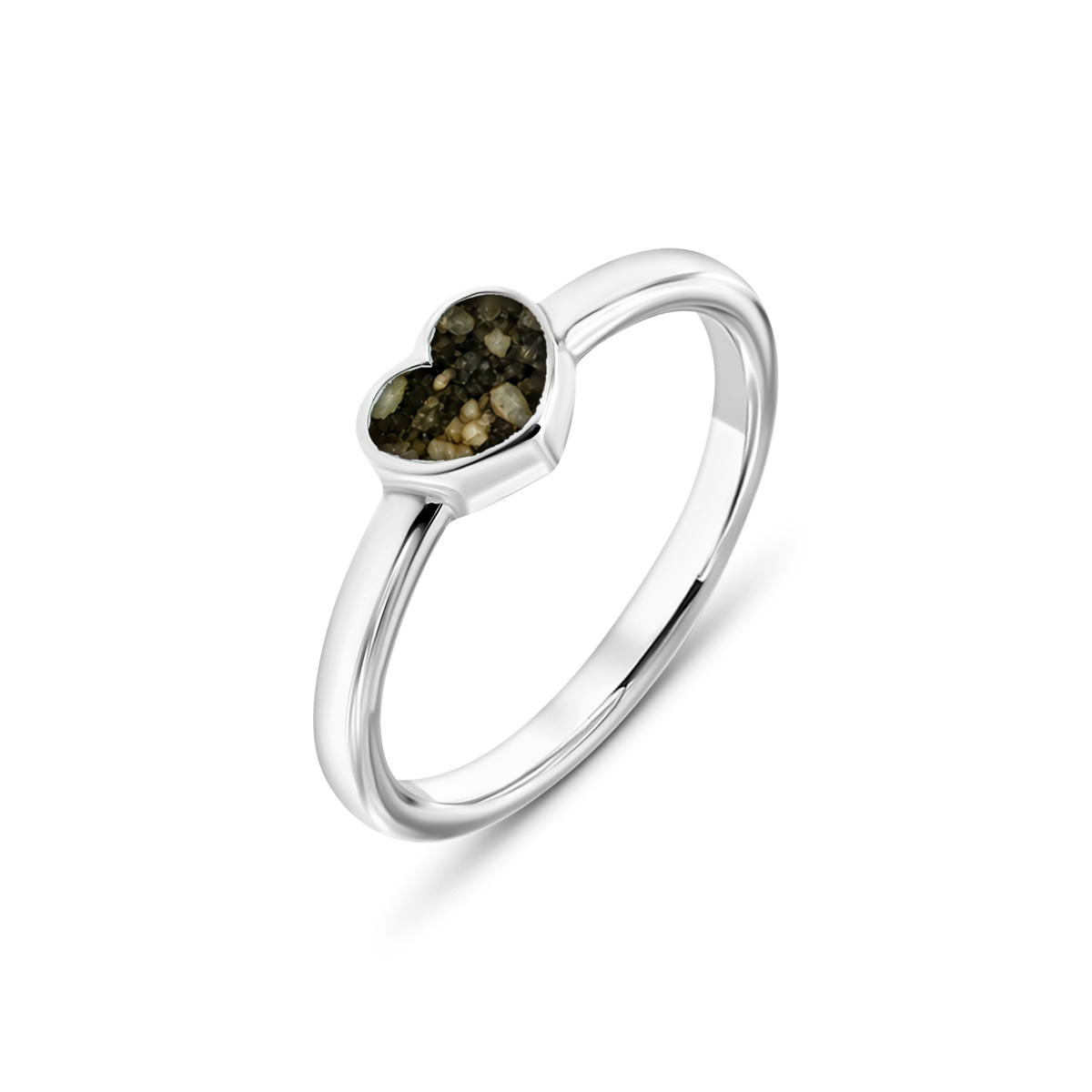 Lisa as-ring in massief wit goud met antraciet askleur
