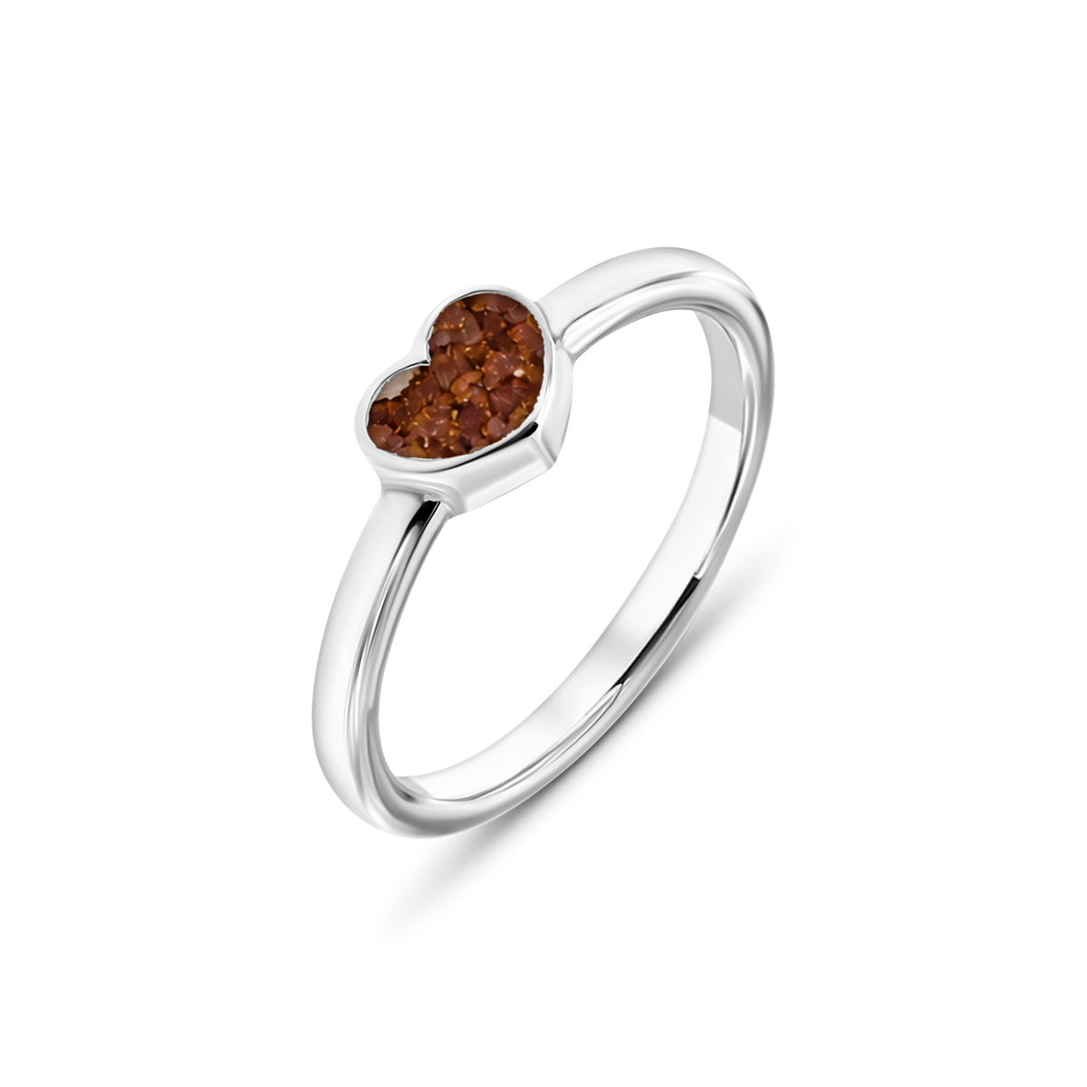 Lisa as-ring in massief wit goud met koperbruin askleur