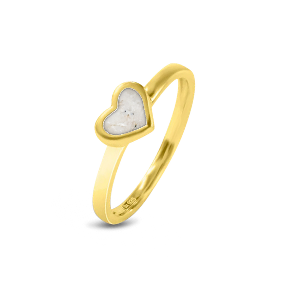 Liv as-ring in massief geel goud met parelmoer askleur