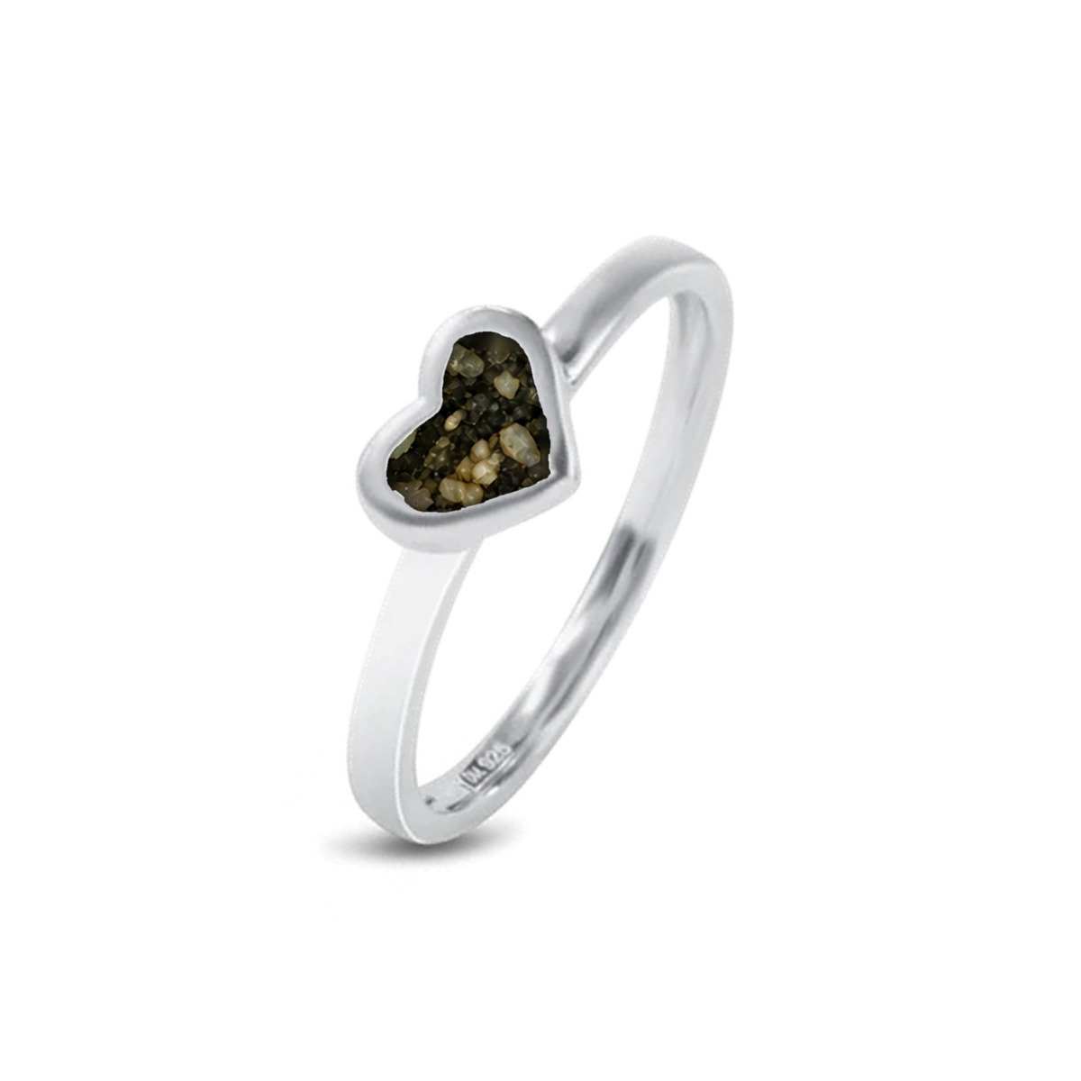 Liv as-ring in 925 zilver met antraciet askleur