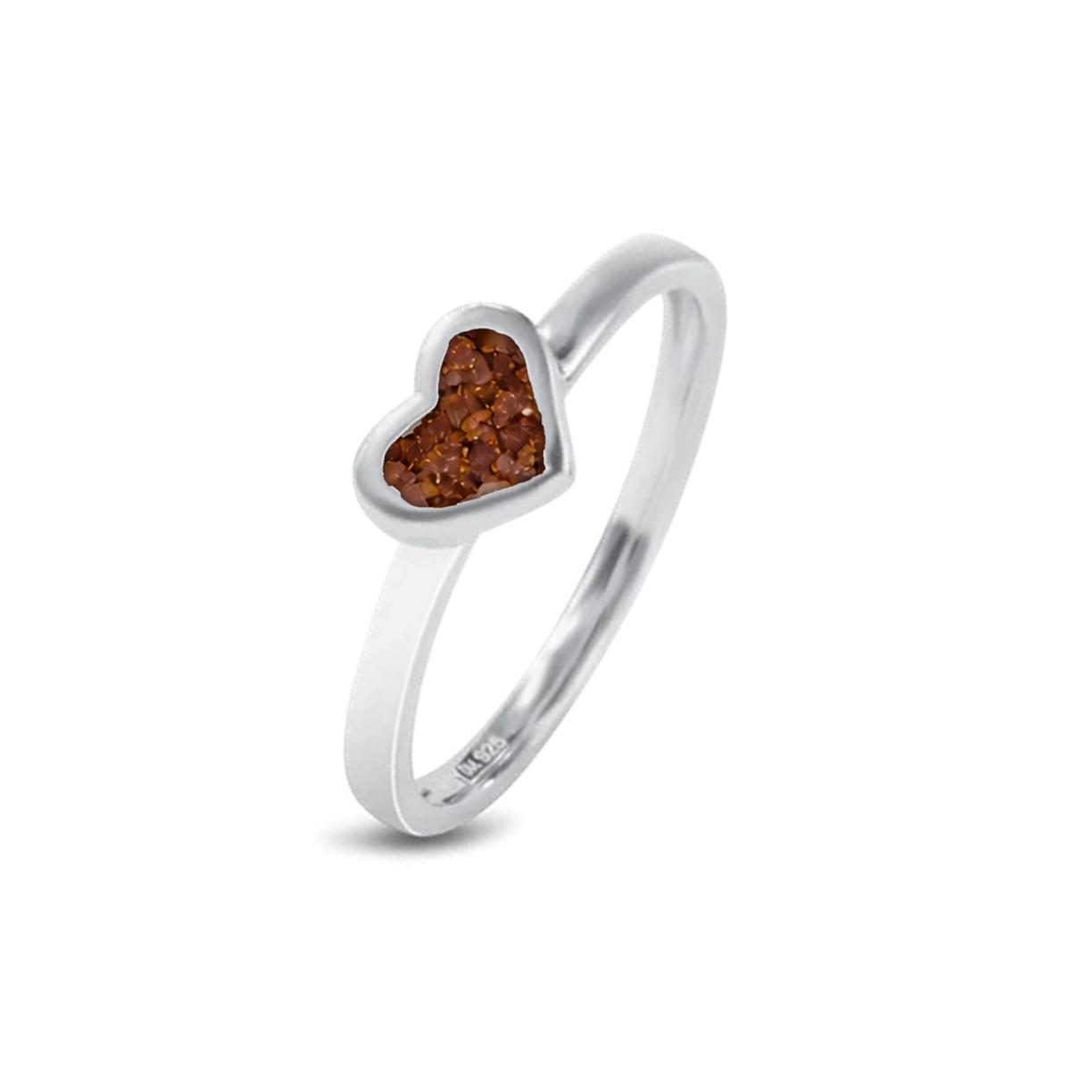Liv as-ring in 925 zilver met koperbruin askleur