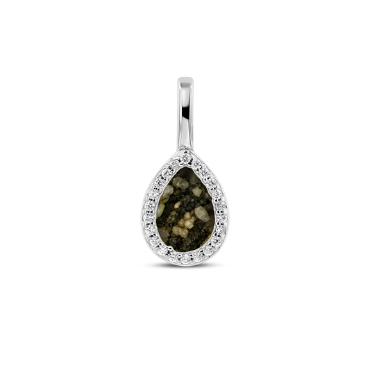 Lotte as-hanger in 925 zilver met antraciet askleur