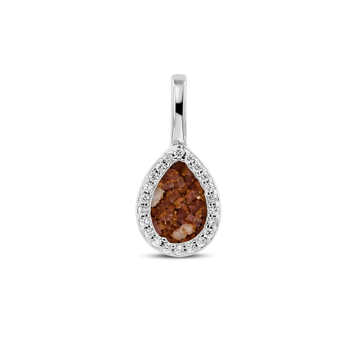 Lotte as-hanger in 925 zilver met koperbruin askleur