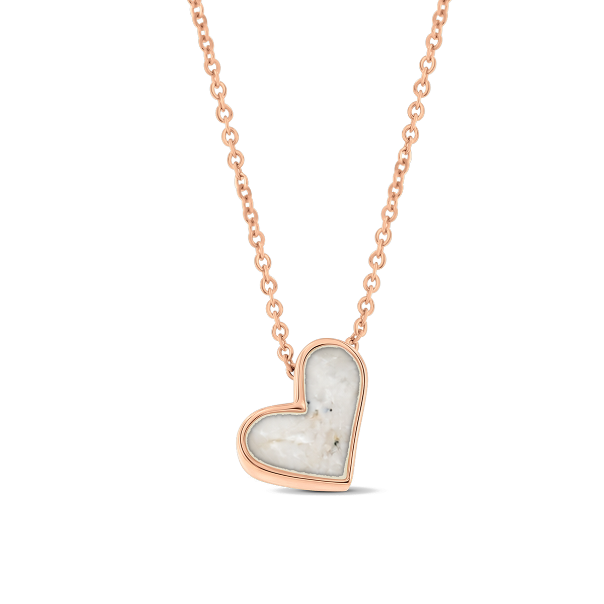 Louisa as-ketting in massief rosé goud met parelmoer askleur