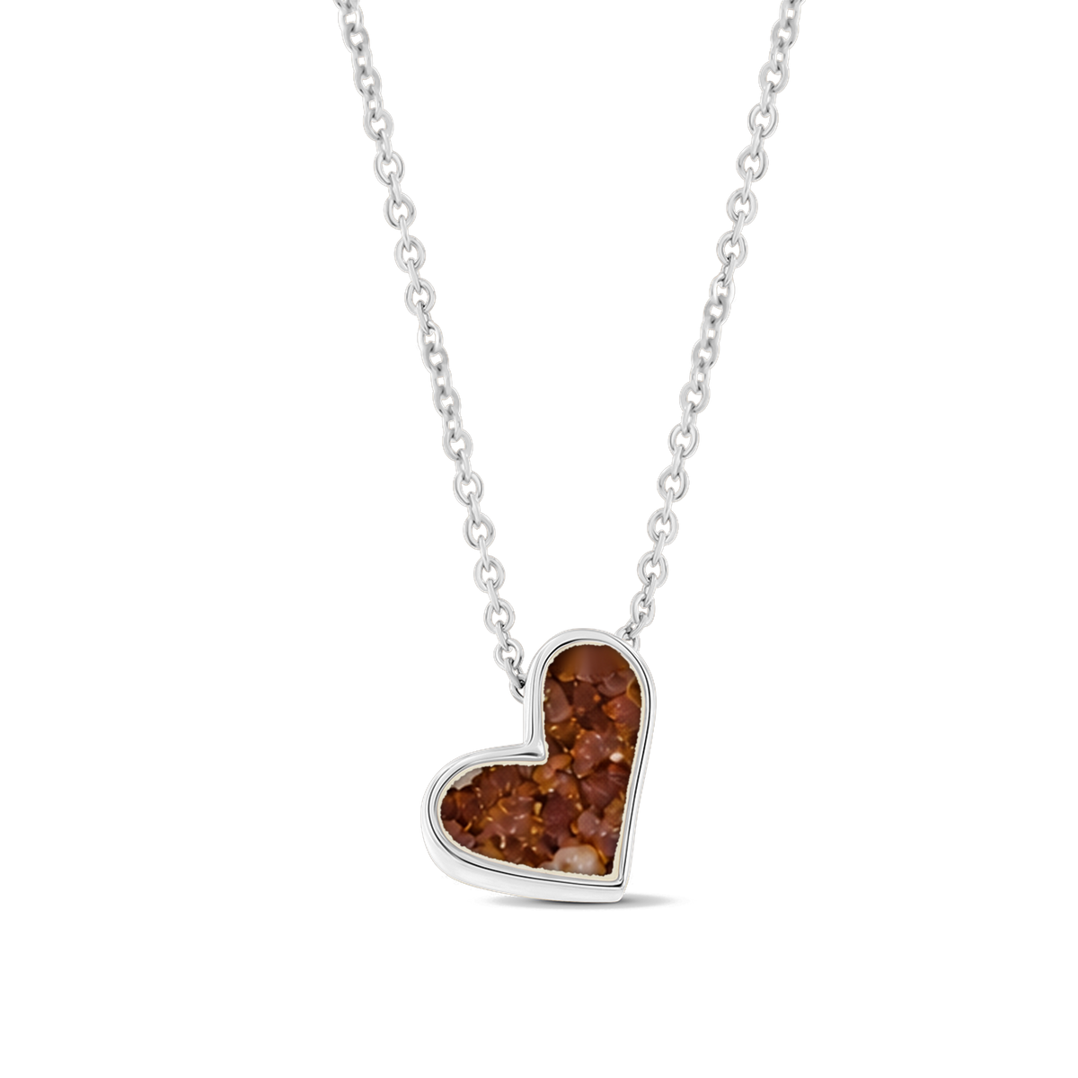Louisa as-ketting in massief wit goud met koperbruin askleur