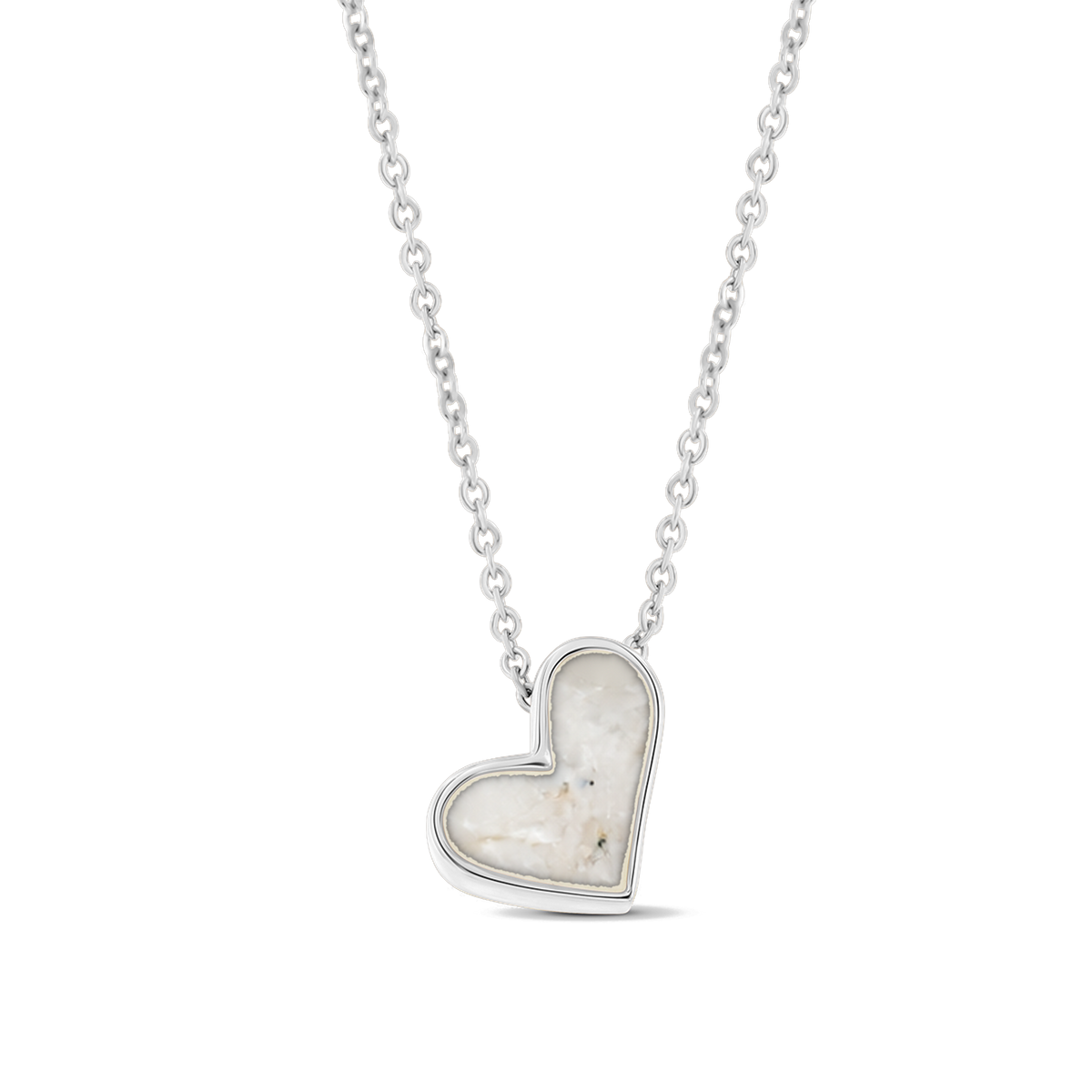 Louisa as-ketting in massief wit goud met parelmoer askleur