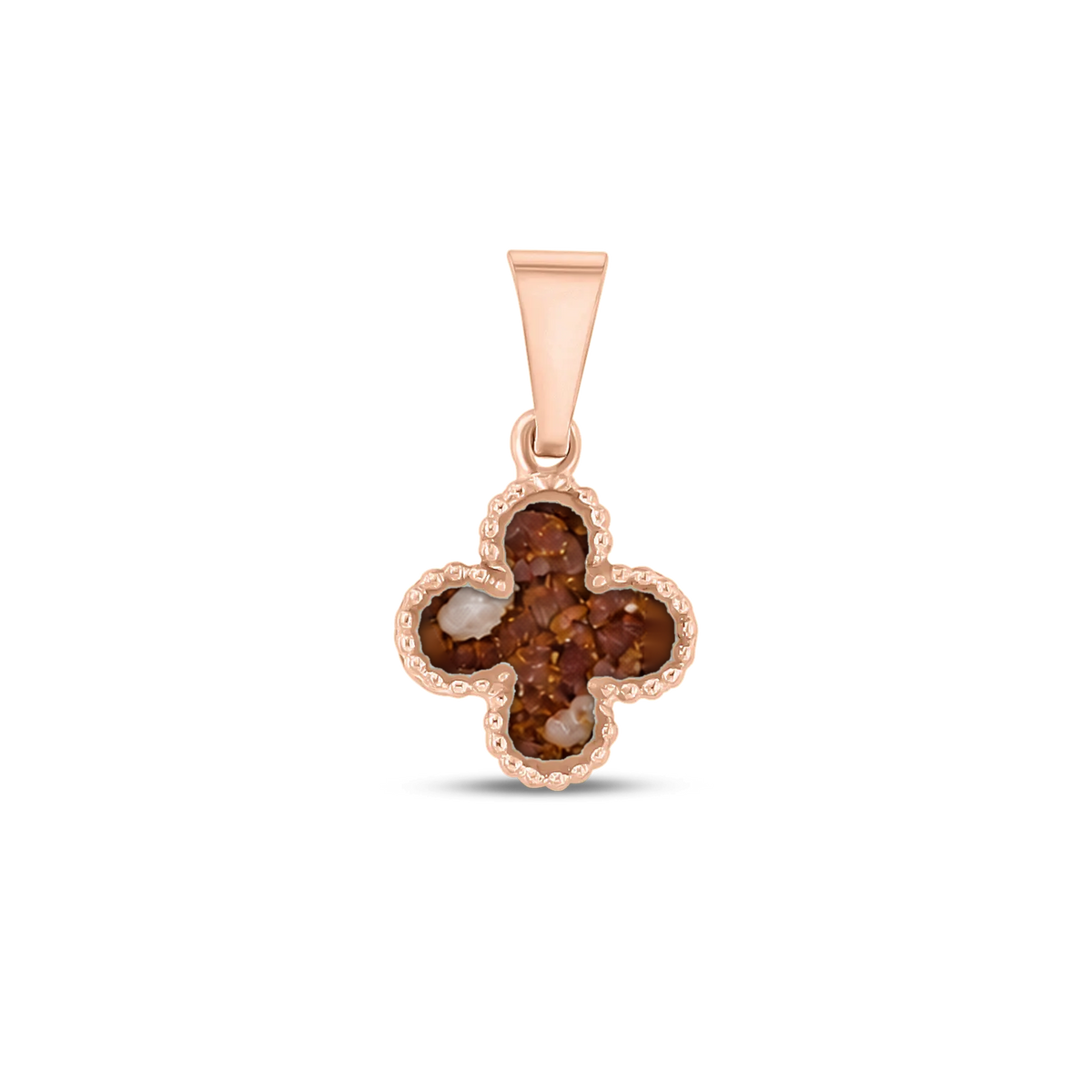 Lucky as-hanger in massief rosé goud met koperbruin askleur