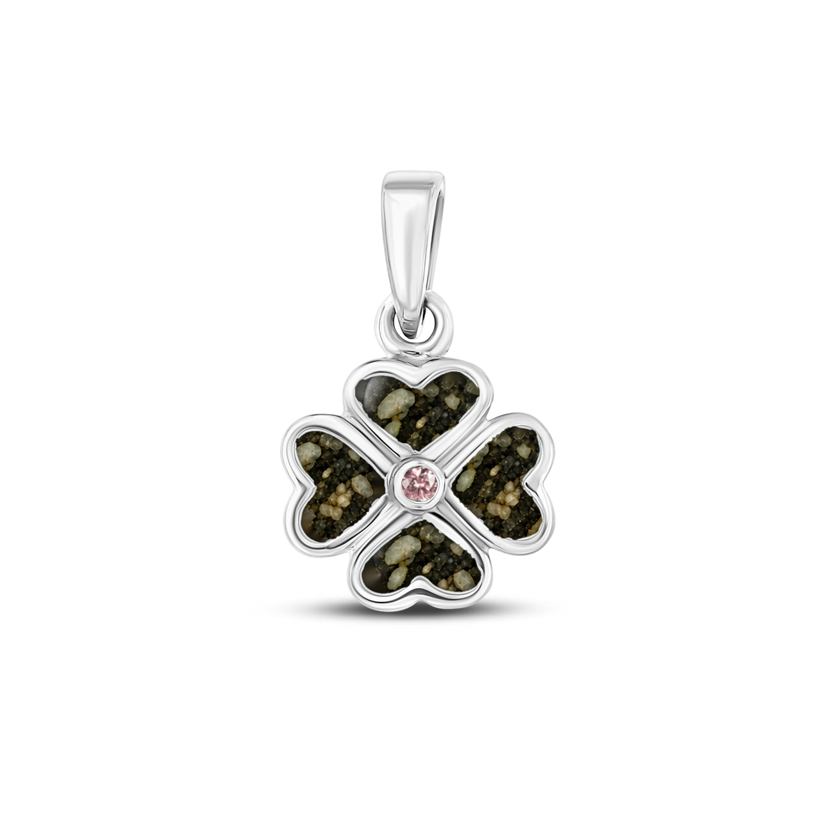 Lucy as-hanger in massief wit goud met antraciet askleur en morganiet