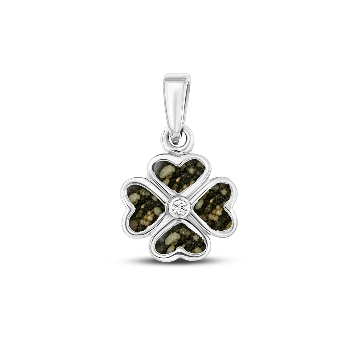 Lucy as-hanger in 925 zilver met antraciet askleur en zirkonia