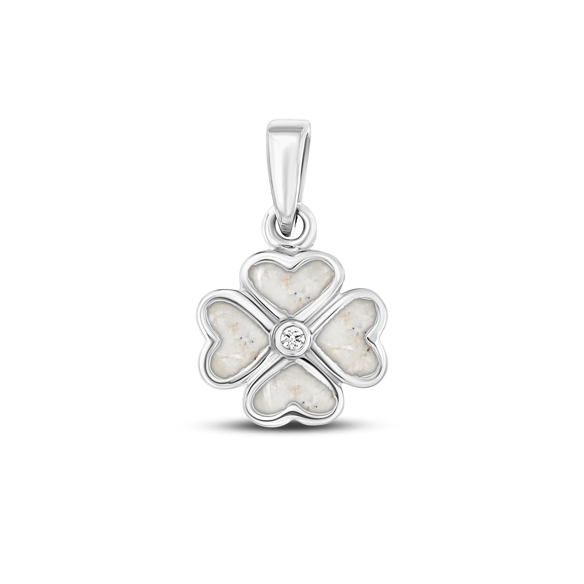 Lucy as-hanger in 925 zilver met parelmoer askleur en zirkonia