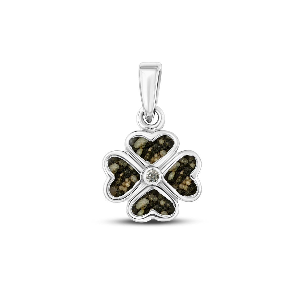 Lucy as-hanger in 925 zilver met antraciet askleur en lab grown diamant