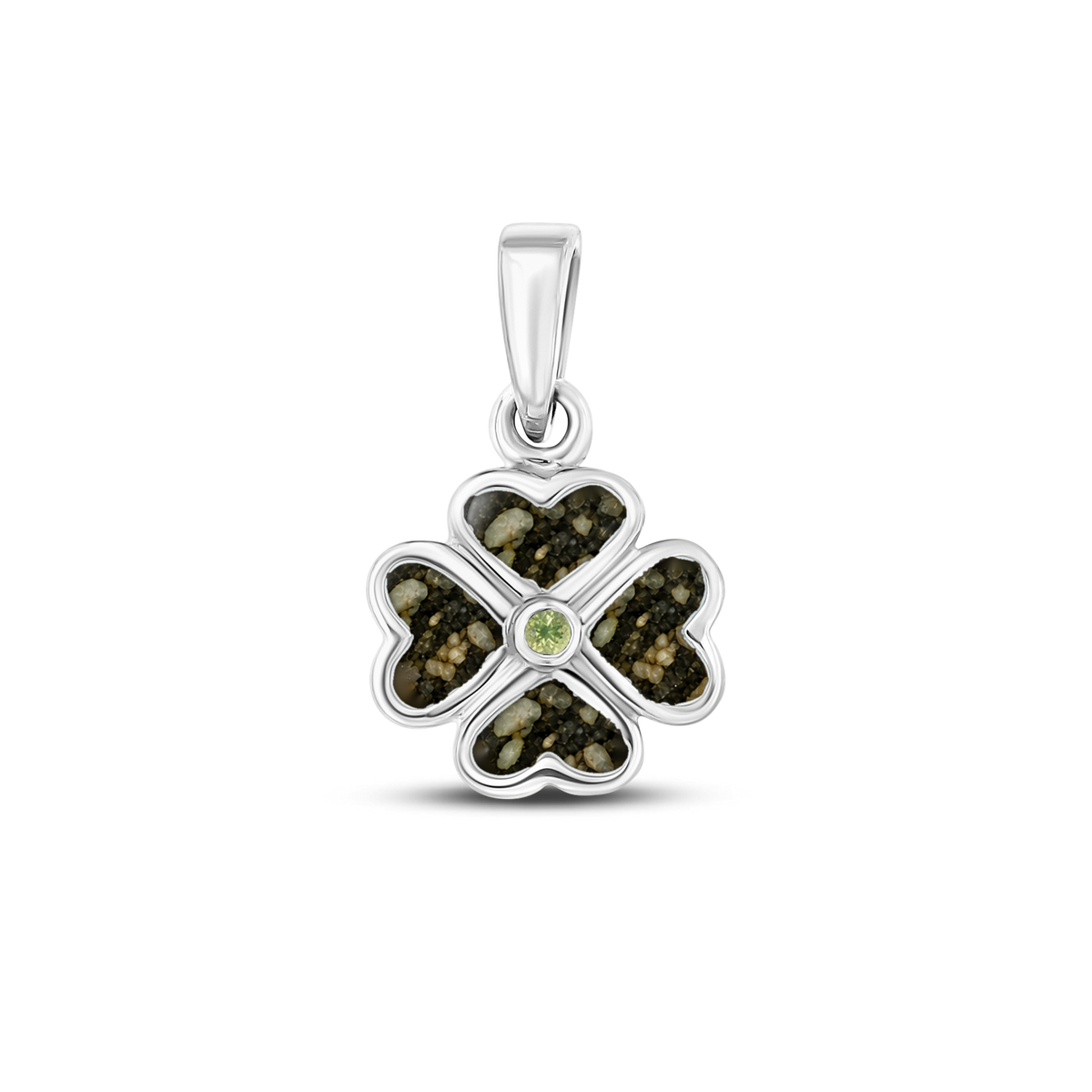 Lucy as-hanger in 925 zilver met antraciet askleur en peridot