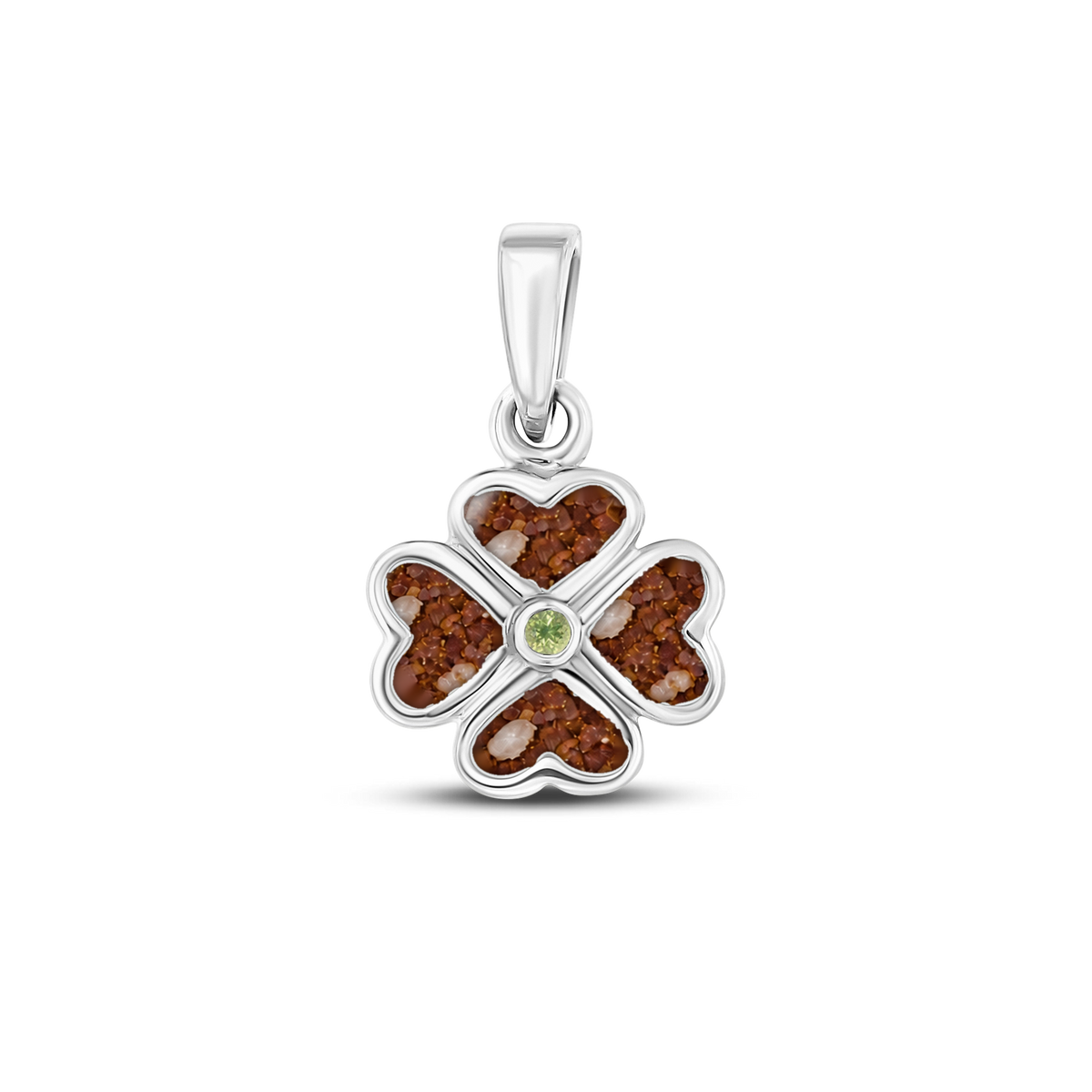 Lucy as-hanger in 925 zilver met koperbruin askleur en peridot