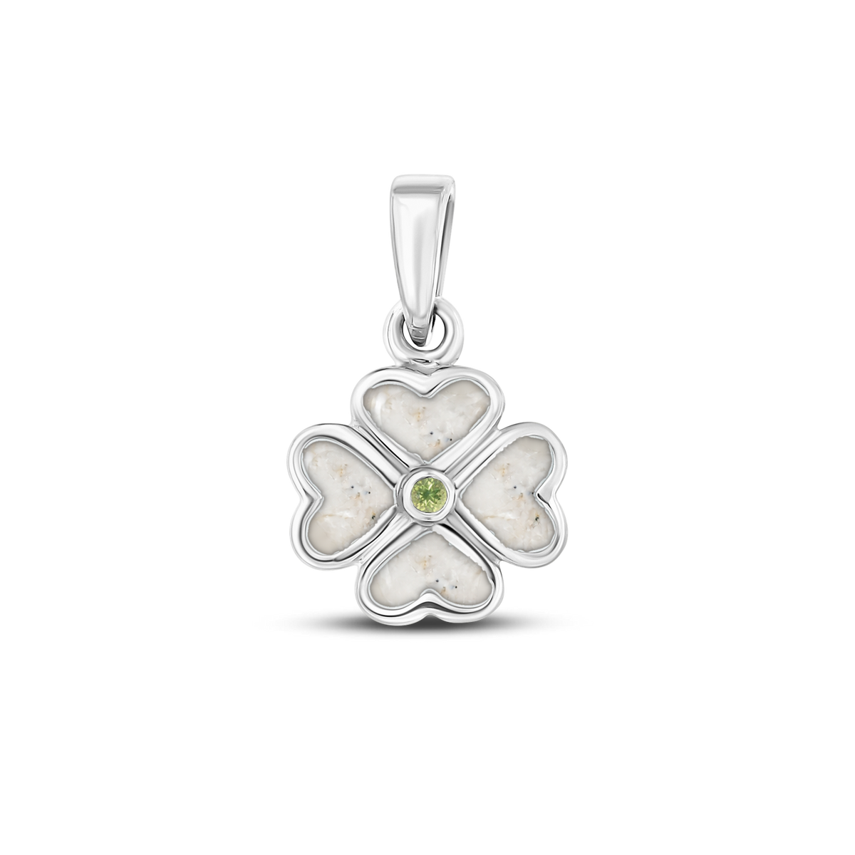 Lucy as-hanger in 925 zilver met parelmoer askleur en peridot
