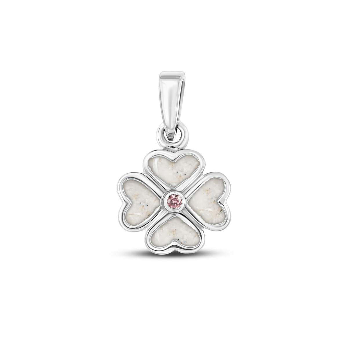Lucy as-hanger in 925 zilver met parelmoer askleur en morganiet