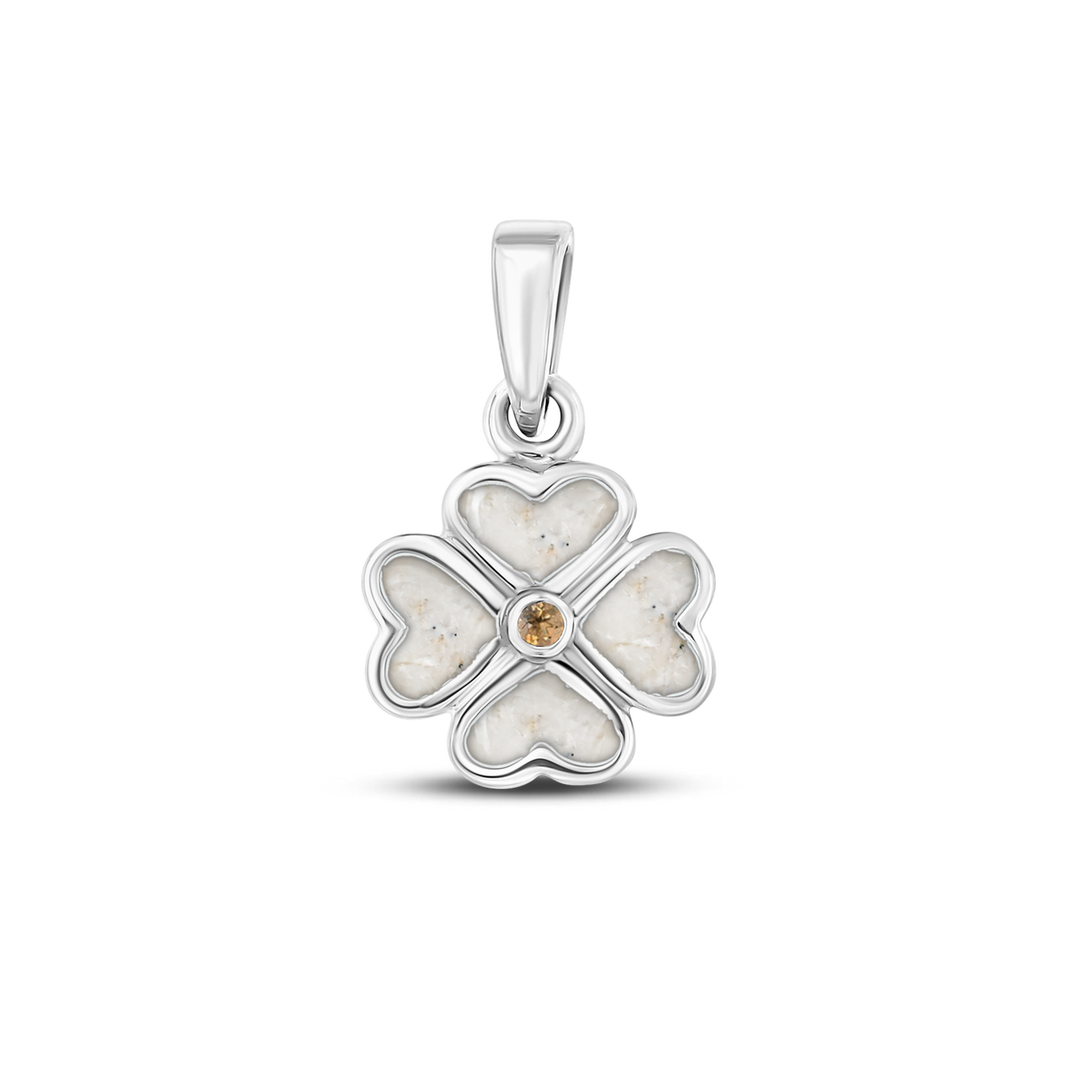 Lucy as-hanger in 925 zilver met parelmoer askleur en citrien