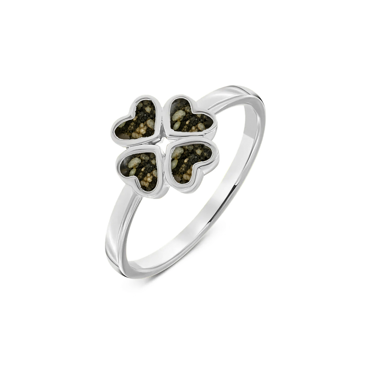 Lucy as-ring in 925 zilver met antraciet askleur