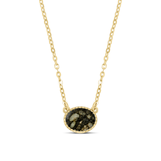 Luna as-ketting in massief geel goud met antraciet askleur
