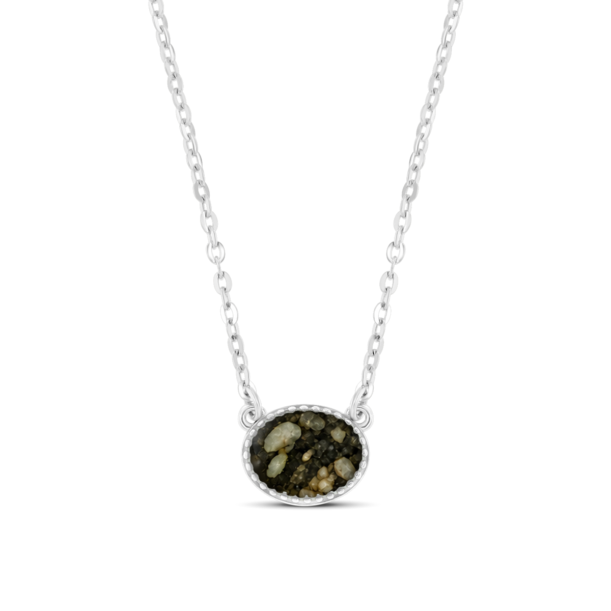 Luna as-ketting in massief wit goud met antraciet askleur