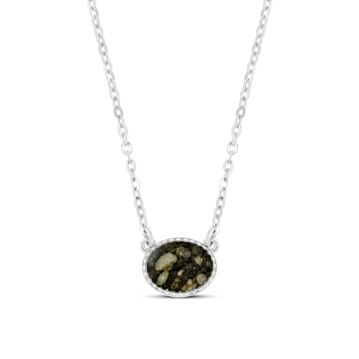 Luna as-ketting in 925 zilver met antraciet askleur