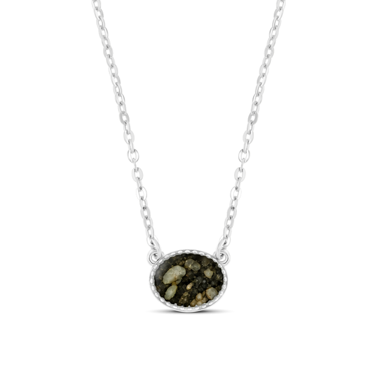 Luna as-ketting in 925 zilver met antraciet askleur
