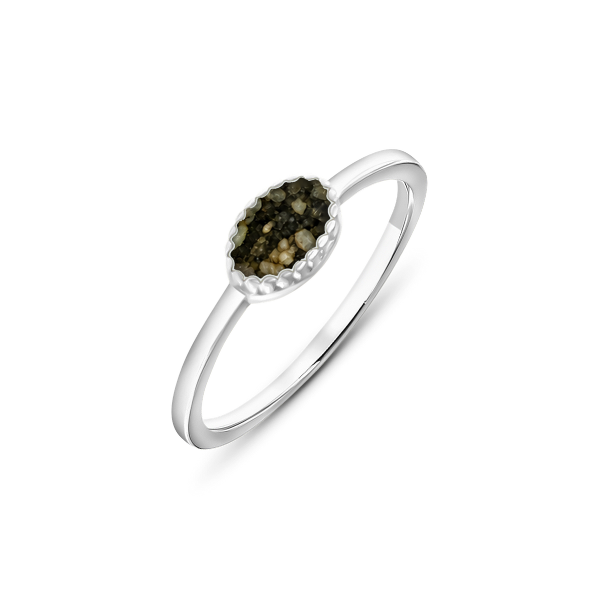 Luna as-ring in 925 zilver met antraciet askleur