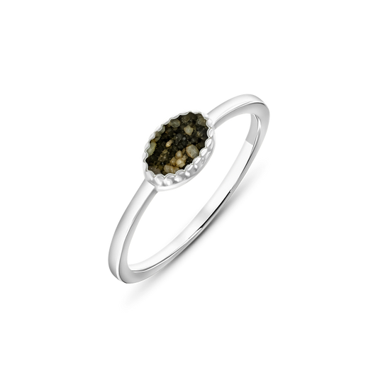Luna as-ring in 925 zilver met antraciet askleur