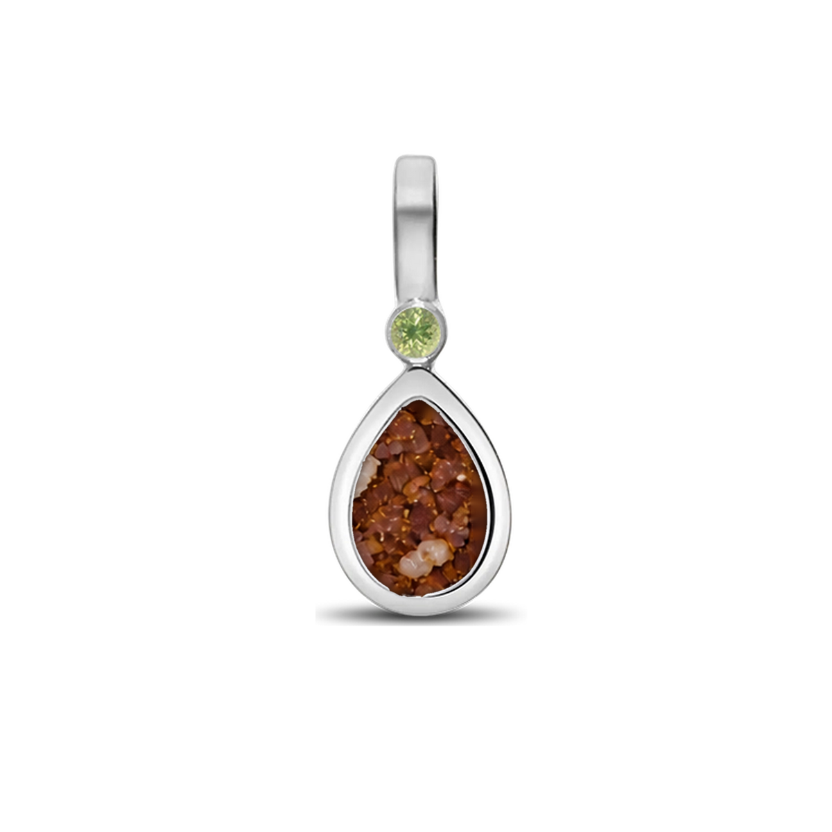 Magic Drop as-hanger in massief wit goud met koperbruin askleur en peridot