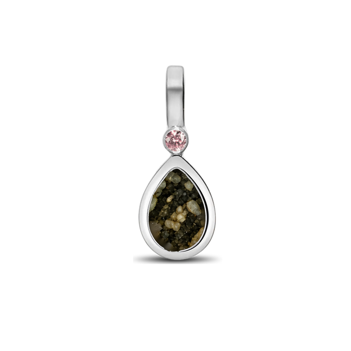 Magic Drop as-hanger in 925 zilver met antraciet askleur en morganiet