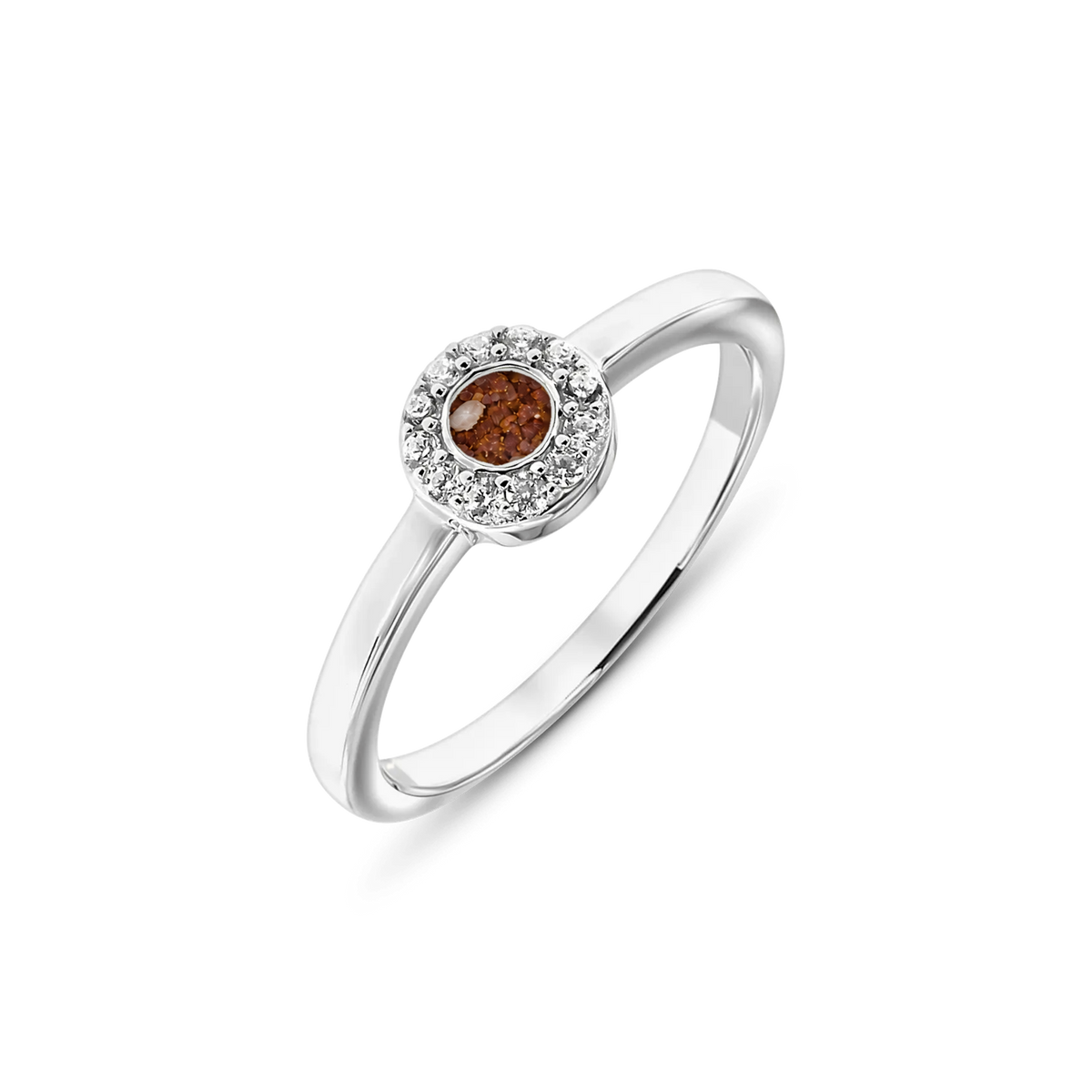 Merel as-ring in 925 zilver met koperbruin askleur