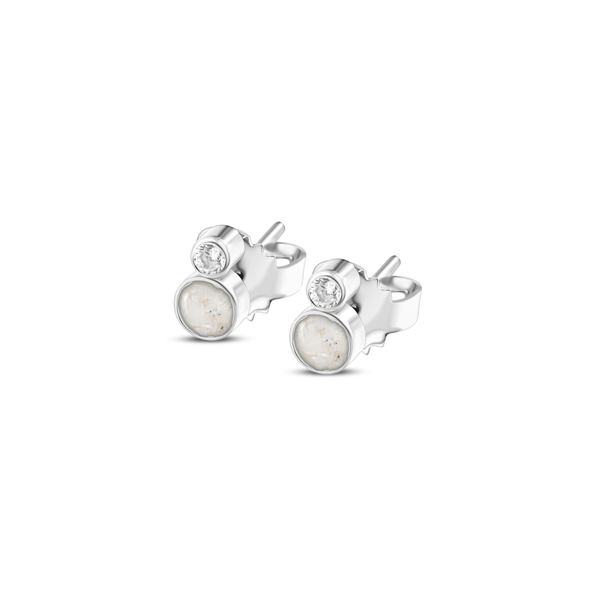 Mila as-oorstekers in 925 zilver met parelmoer askleur