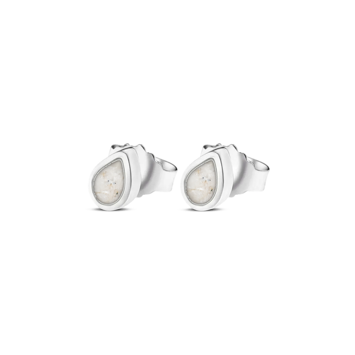 Mini Drop as-oorstekers in 925 zilver met parelmoer askleur