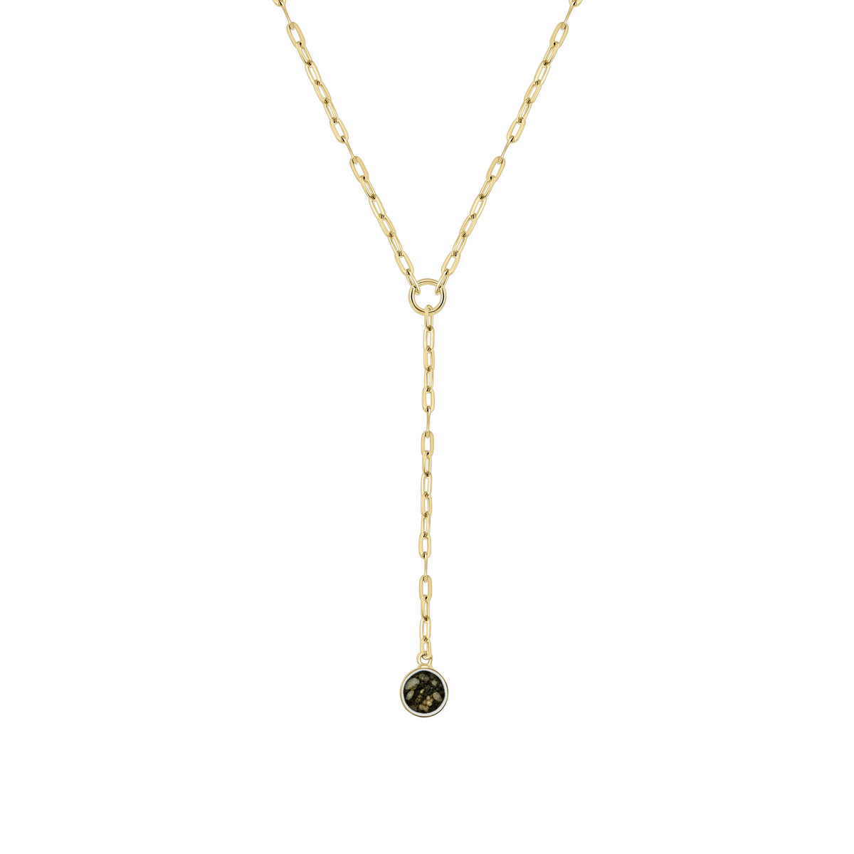 Norah as-ketting in massief geel goud met antraciet askleur