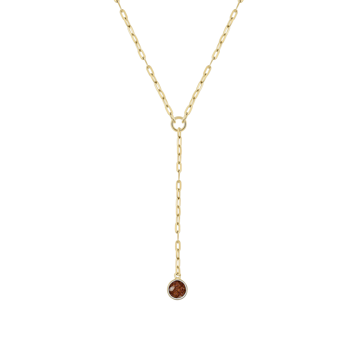 Norah as-ketting in massief geel goud met koperbruin askleur