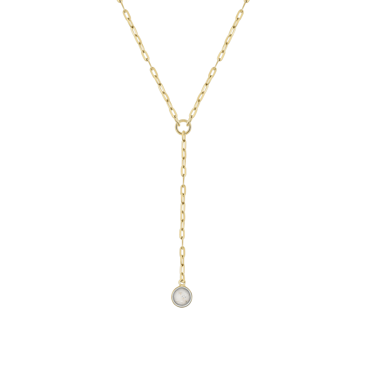Norah as-ketting in massief geel goud met parelmoer askleur