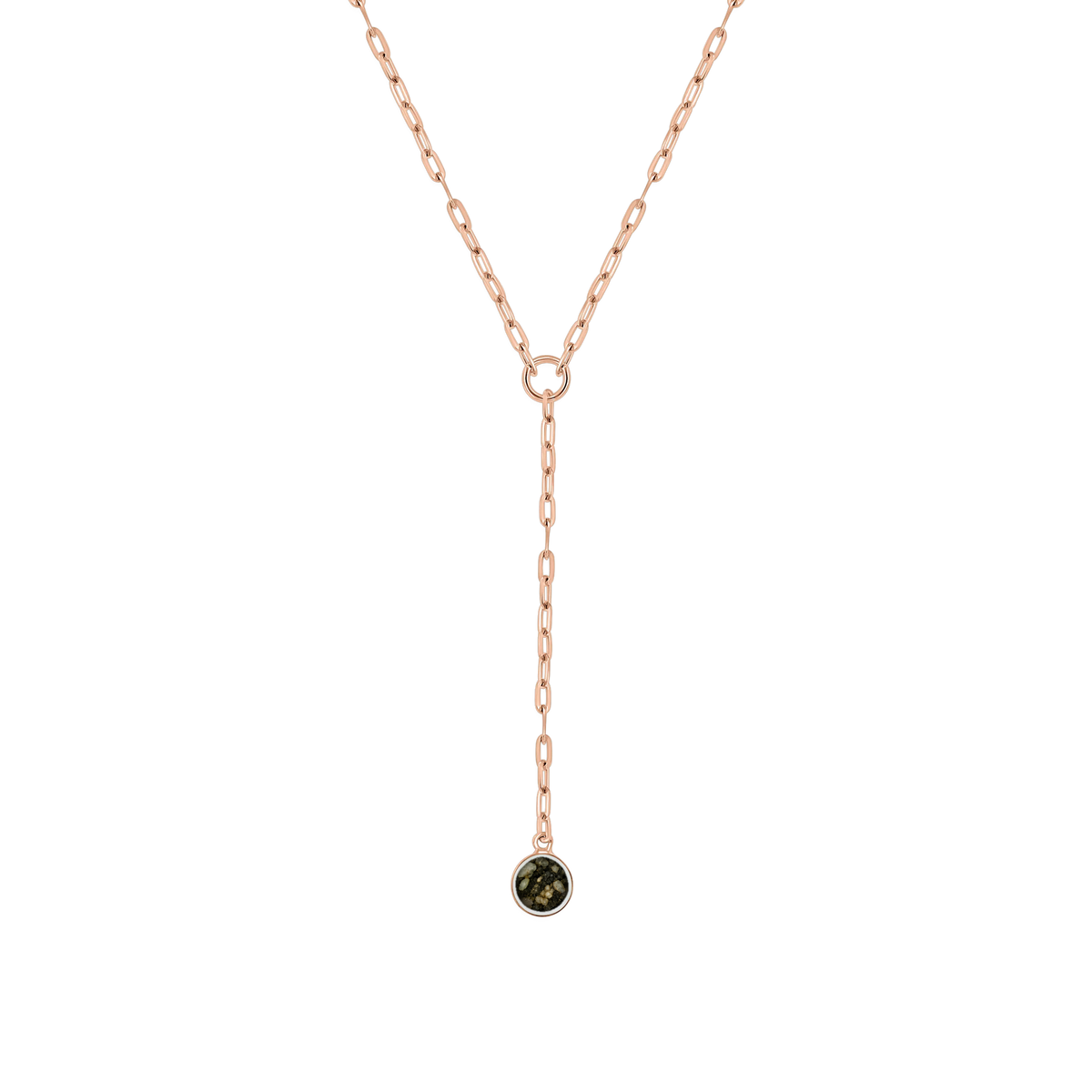 Norah as-ketting in massief rosé goud met antraciet askleur
