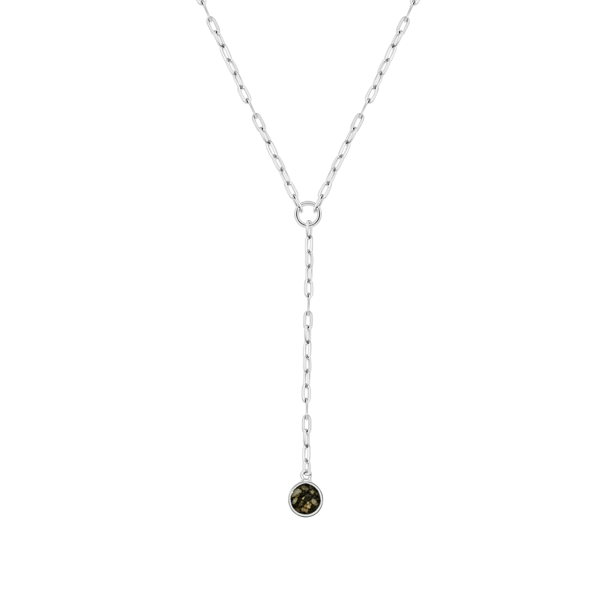 Norah as-ketting in massief wit goud met antraciet askleur