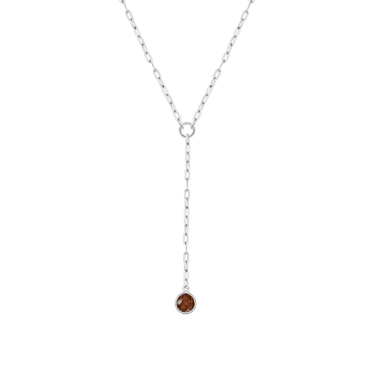 Norah as-ketting in massief wit goud met koperbruin askleur