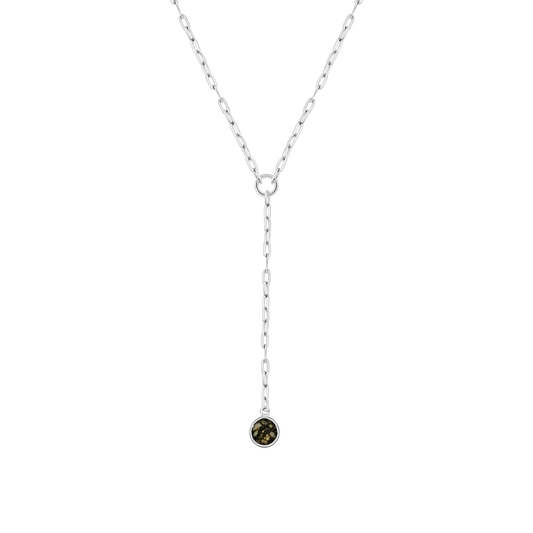 Norah as-ketting in 925 zilver met antraciet askleur