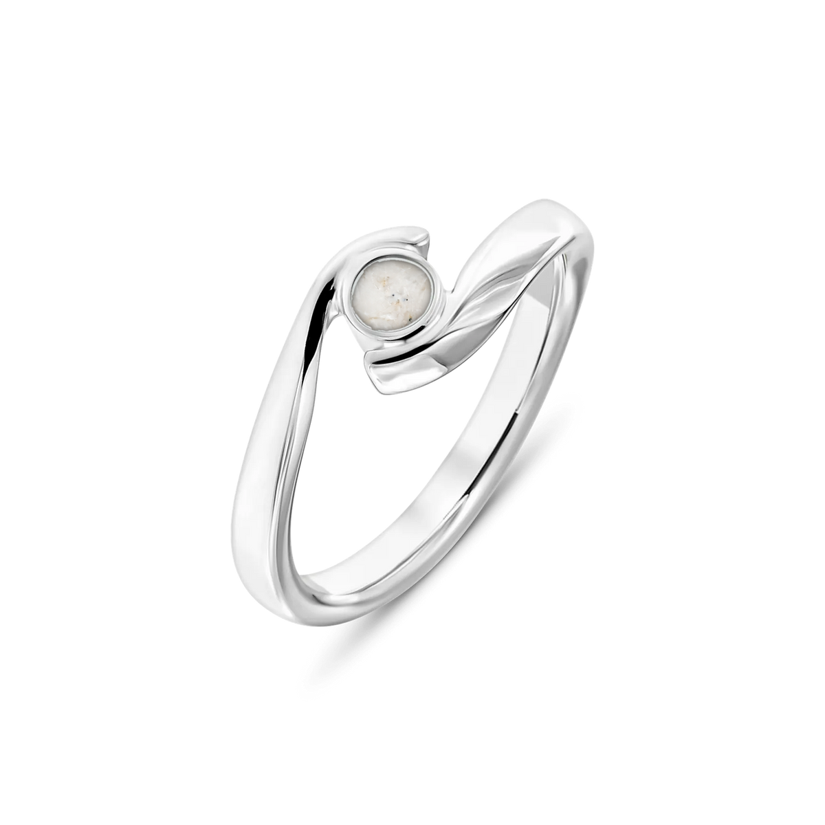Olivia as-ring in massief wit goud met parelmoer askleur